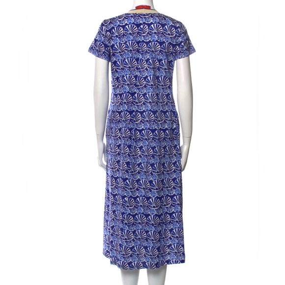 La Double J Printed Sporty Midi Dress Blue Shell Design - Luxury Designer - Picture 3 of 6